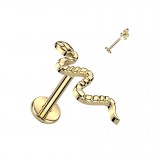Piercing micro-labret 163 - Titane serpent jaune