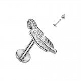 Piercing micro-labret 164 - Titane plume grise