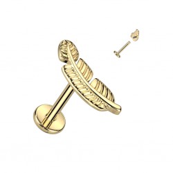 Piercing micro-labret 164 - Titane plume jaune