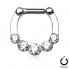 Piercing septum, oreille 21 - Zircones ronds transparents