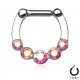 Piercing septum, oreille 21 - Zircones ronds roses auroras
