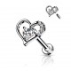 Piercing micro-labret 78 - Coeur gris deluxe