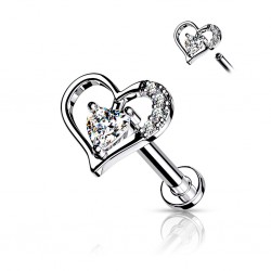 Piercing micro-labret 78 - Coeur gris deluxe