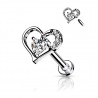 Piercing micro-labret 78 - Coeur gris deluxe