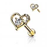 Piercing micro-labret 78 - Coeur jaune deluxe