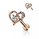 Piercing micro-labret 78 - Coeur rose deluxe