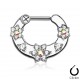 Piercing septum, oreille 23 - Trois fleurs transparentes
