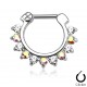 Piercing septum, oreille 24 - Transparent et aurora