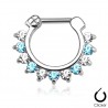 Piercing septum, oreille 24 - Transparent et bleu-clair