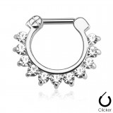 Piercing septum, oreille 25 - Onze zircones transparents