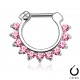 Piercing septum, oreille 25 - Onze zircones roses