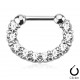 Piercing septum, oreille 27 - Aplati strass transparents