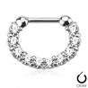 Piercing septum, oreille 27 - Aplati strass transparents