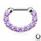 Piercing septum, oreille 27 - Aplati strass lilas