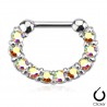 Piercing septum, oreille 27 - Aplati strass auroras