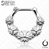 Piercing septum, oreille 43 - Gris fleurs de lys