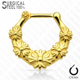 Piercing septum, oreille 44 - jaune fleurs de lys