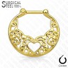 Piercing septum, oreille 44 - Jaune coeur et décorations