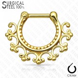 Piercing septum, oreille 48 - Jaune vintage pointes