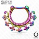 Piercing septum, oreille 48 - Rainbow vintage pointes