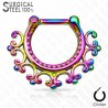 Piercing septum, oreille 48 - Rainbow vintage pointes