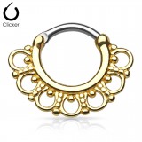 Piercing septum, oreille 33 - Vintage cercles jaune