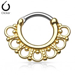 Piercing septum, oreille 33 - Vintage cercles jaune