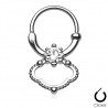 Piercing septum, oreille 37 - Double anneau zircone trans