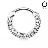 Piercing septum, oreille 38 - Multiples strass transparents
