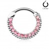 Piercing septum, oreille 38 - Multiples strass roses