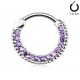 Piercing septum, oreille 38 - Multiples strass lilas