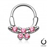 Piercing septum, oreille 39 - Papillon rose