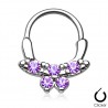 Piercing septum, oreille 39 - Papillon lilas