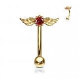 Piercing arcade 12 - Jaune cristal avec des ailes