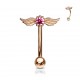 Piercing arcade 12 - Rose cristal avec des ailes