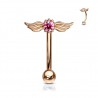 Piercing arcade 12 - Rose cristal avec des ailes