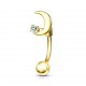 Piercing arcade 16 - Lune jaune avec strass