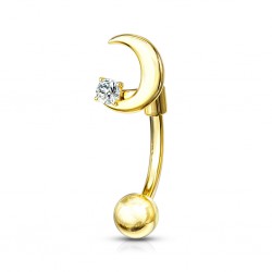 Piercing arcade 16 - Lune jaune avec strass