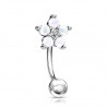 Piercing arcade fleur transparente gris (51)