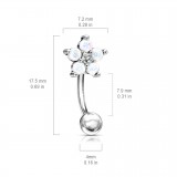 Piercing arcade 51 - Fleur transparente