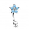 Piercing arcade 51 - Fleur bleu-clair