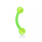 Piercing arcade acrylique 11 - Flexible vert-pomme boules