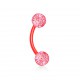Piercing arcade acrylique 44 - Flexible rouge paillettes