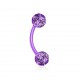Piercing arcade acrylique 44 - Flexible lilas paillettes