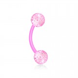 Piercing arcade acrylique 44 - Flexible rose paillettes