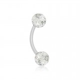 Piercing arcade acrylique 44 - Flexible transparent paillettes