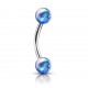 Piercing arcade 46 - Acier brillant bleu-clair