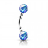 Piercing arcade 46 - Acier brillant bleu-clair