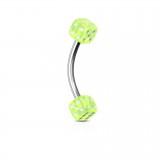 Piercing arcade acrylique 01 - Deux dés vert-pomme
