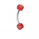 Piercing arcade acrylique 01 - Deux dés rouges